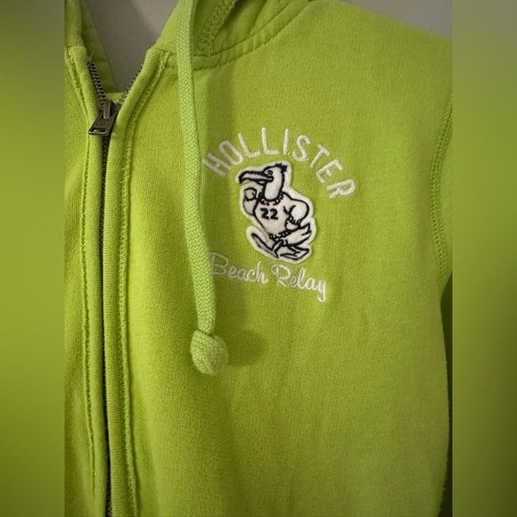 Hollister Lime Green Zip-Up Hoodie - Picture 3 of 5